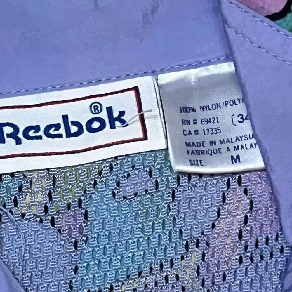 Vintage 90s Reebok Windbreaker Jacket Womens Size Medium Full Zip‎ - Picture 2 of 6